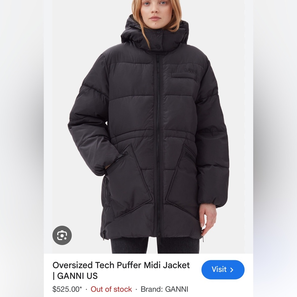 Ganni Tech Puffer Midi Winter Jacket